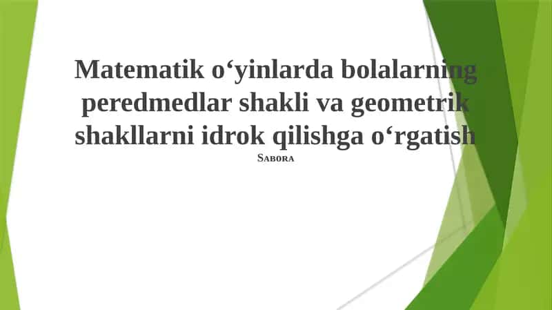 Geometriya O'yinlari Ko'pligi 1
