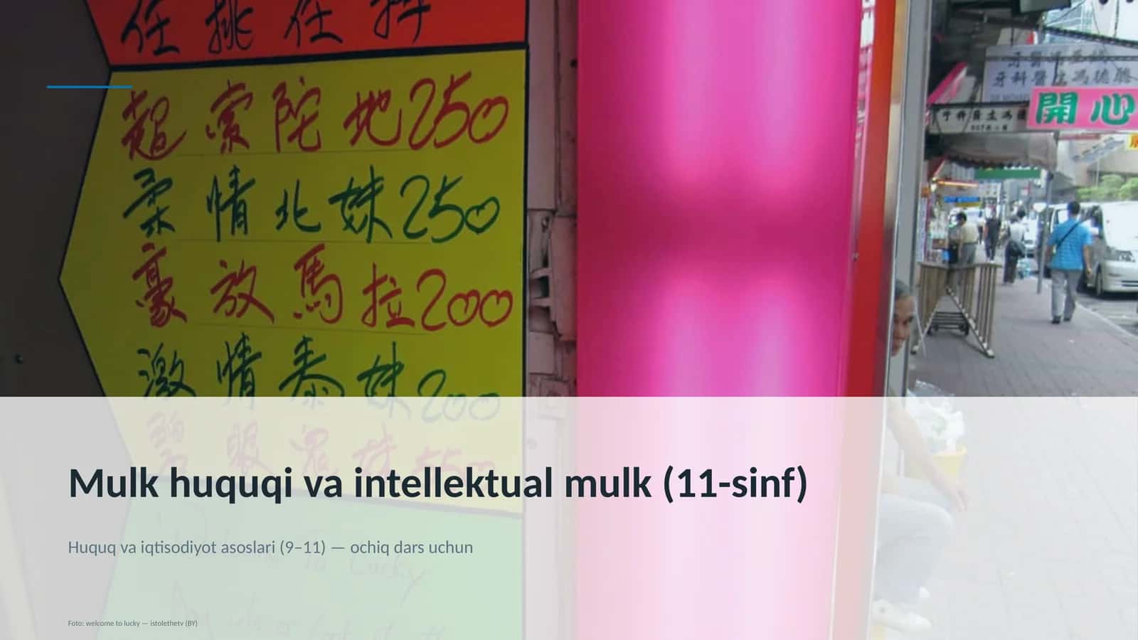 Mulk huquqi va intellektual mulk (11-sinf) 1