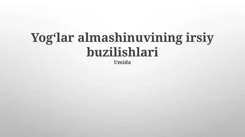 Irsiy metabolik kasalliklarning turlari 1
