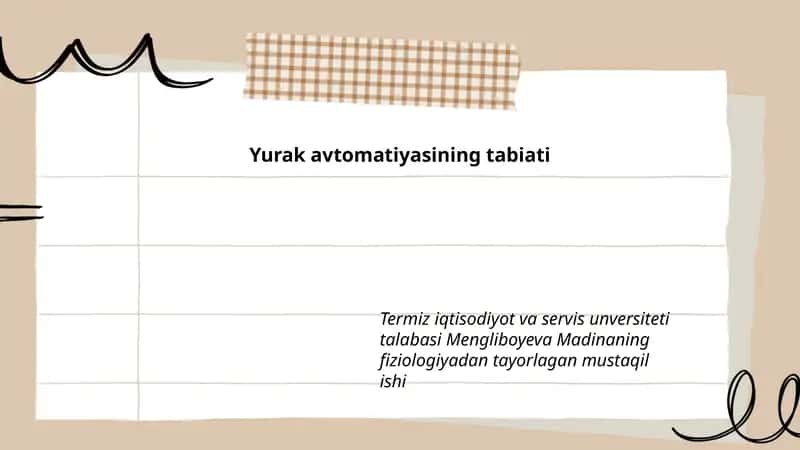 Yurak avtomatiyasining tabiati 1