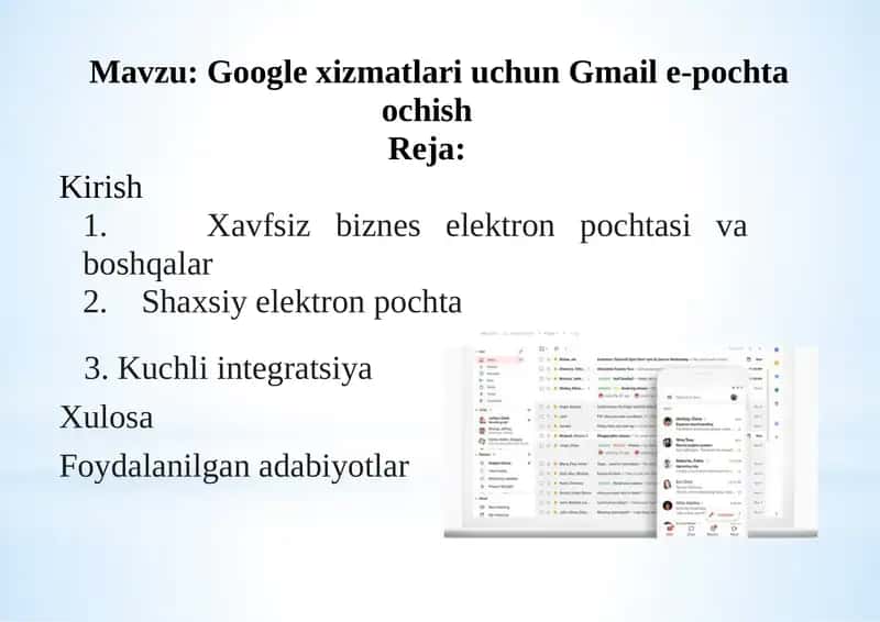 Gmail e-pochta 1