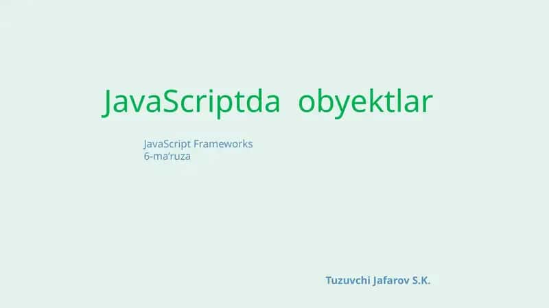 JavaScriptdaobyektlar 1