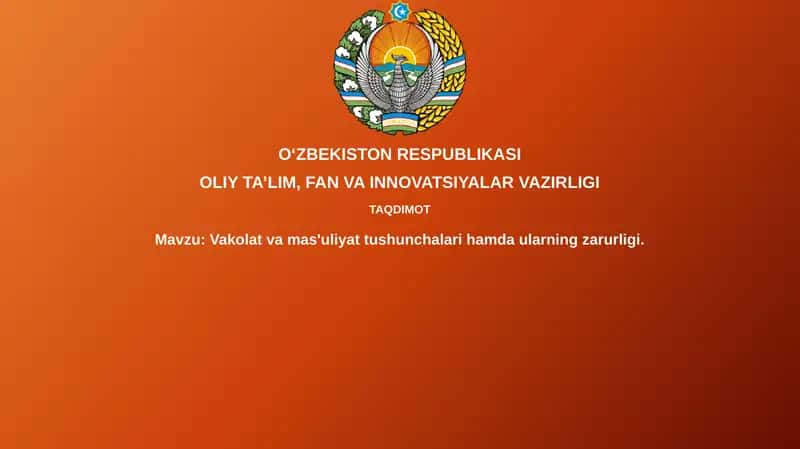 Hokimiyat va Mas'uliyat 1