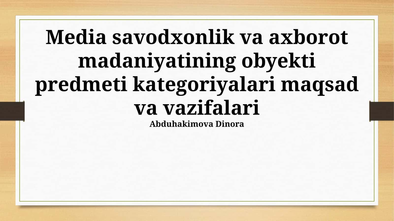 OAV Savodxonligining Maqsad va Vazifalari 1