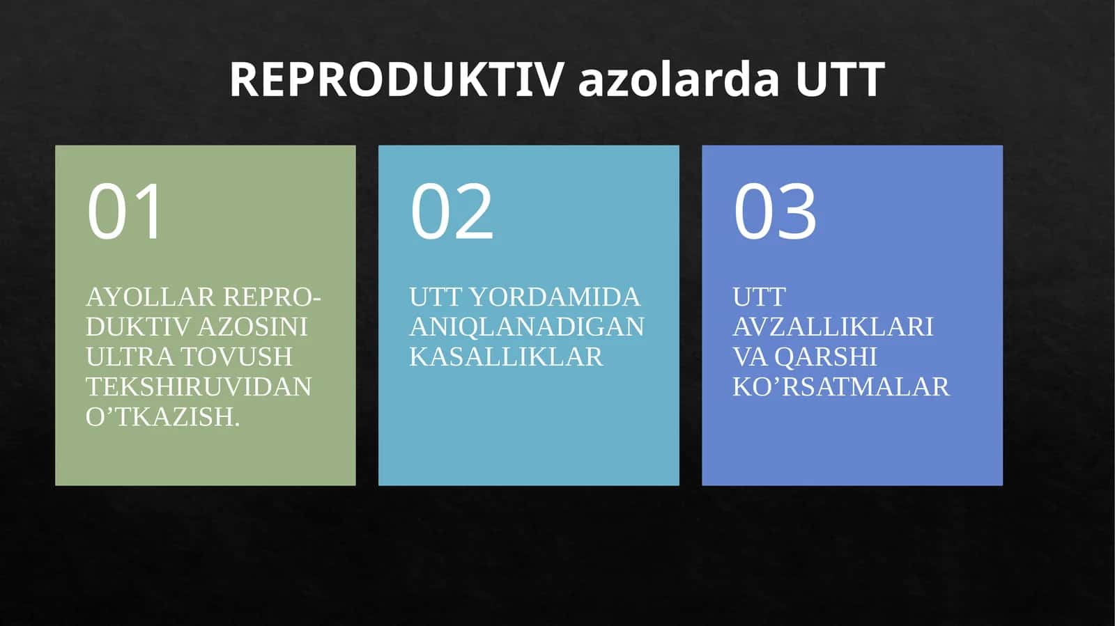 REPRODUKTIV azolarda UTT 1