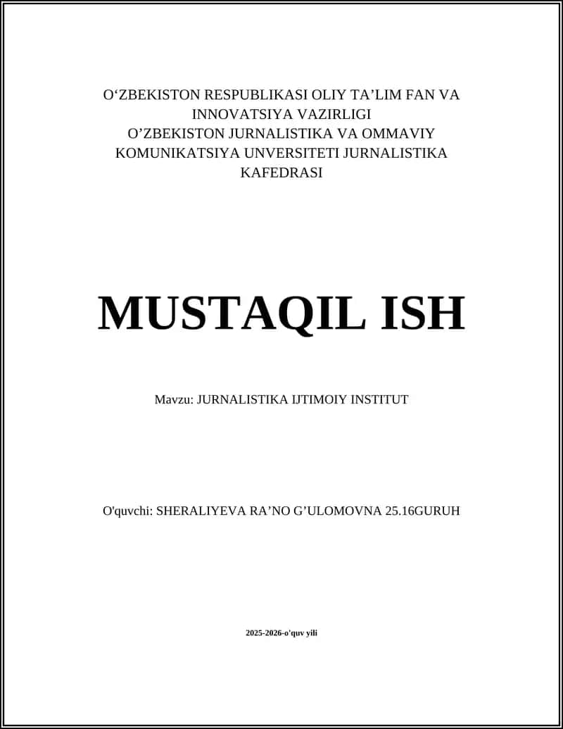 Jurnalistika Ijtimoiy Institut 1