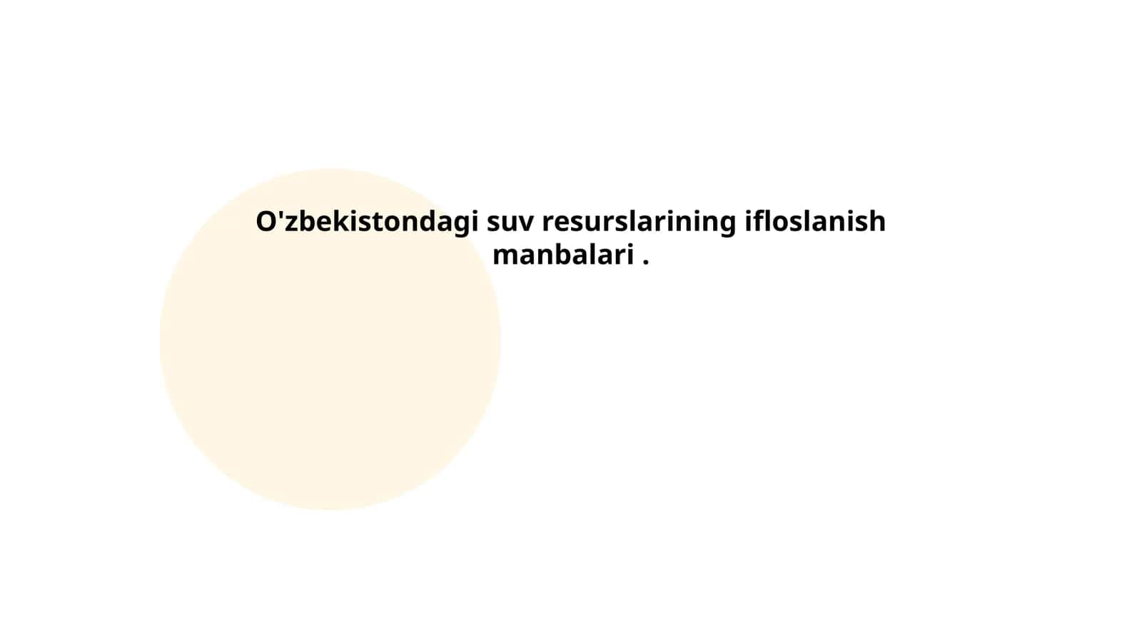 Suv resurslarining ifloslanish manbalari 1