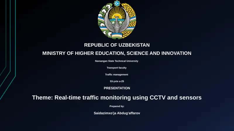 Presentation on Real-time Traffic Monitoring 1