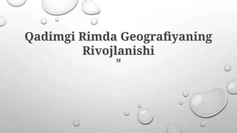 Qadimgi Rimda Geografiyaning Rivojlanishi 1