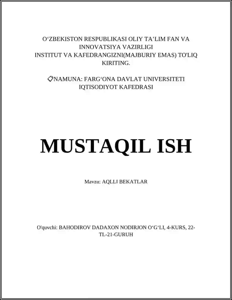 AQLLI BEKATLAR