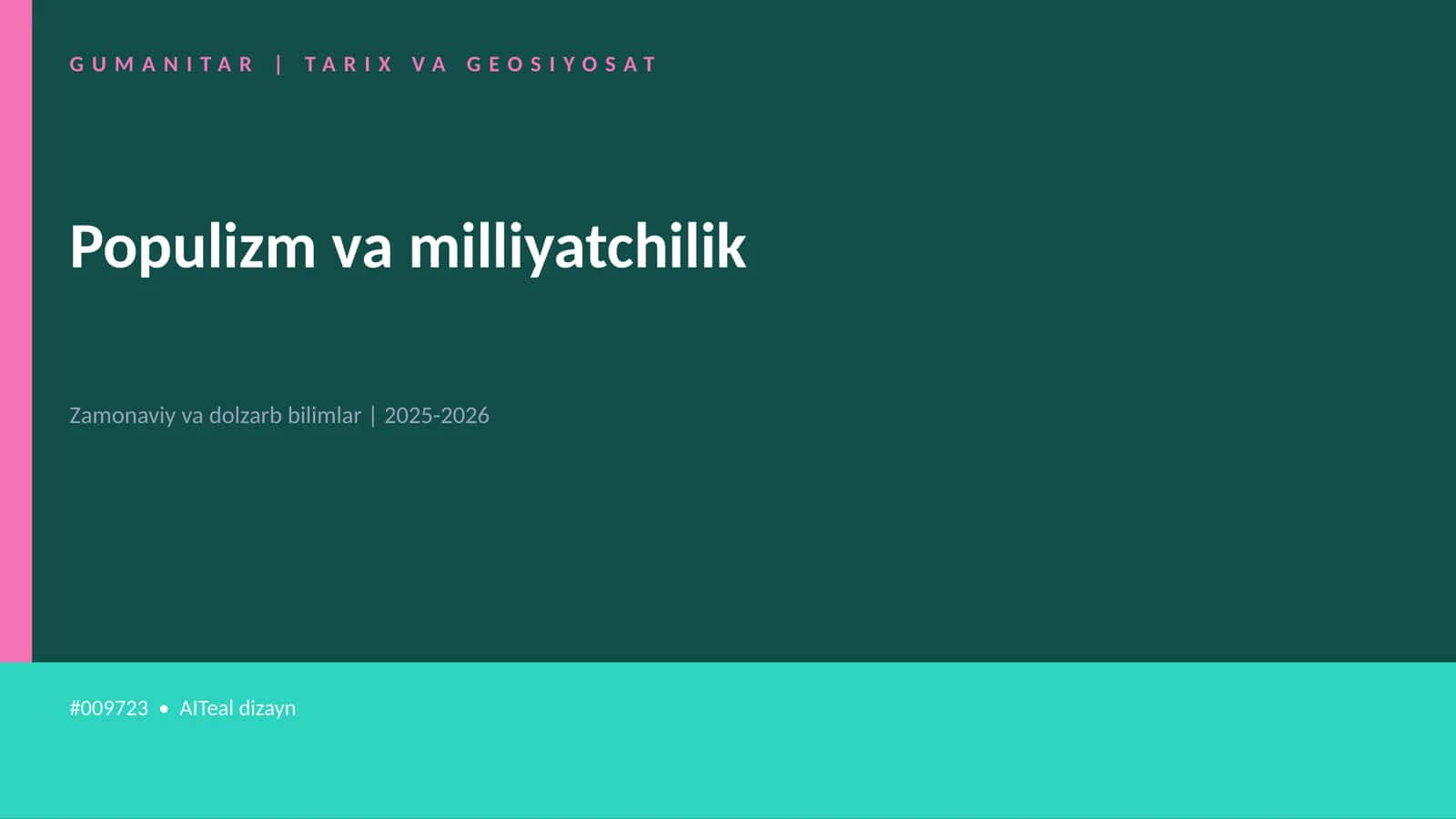 Populizm va milliyatchilik 1