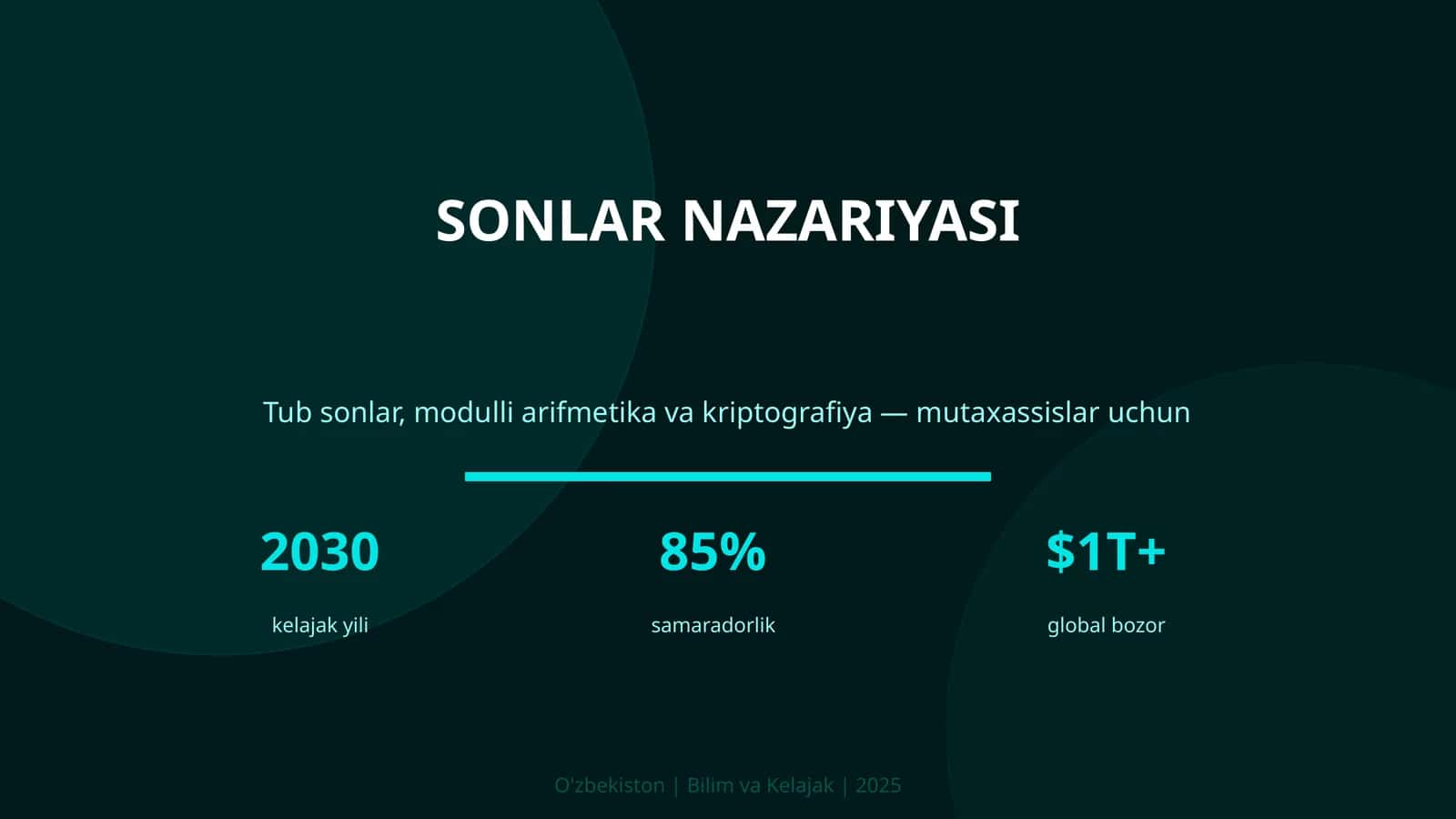 SONLAR NAZARIYASI 1