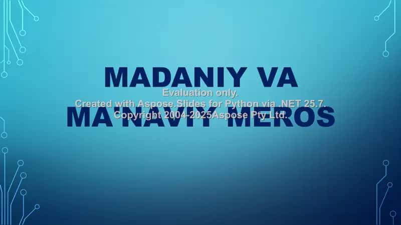 Madaniy va ma'naviy meros 1
