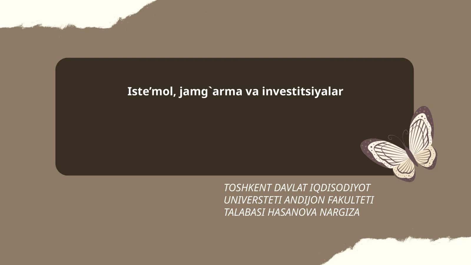 Iste’mol, jamg`arma va investitsiyalar 1