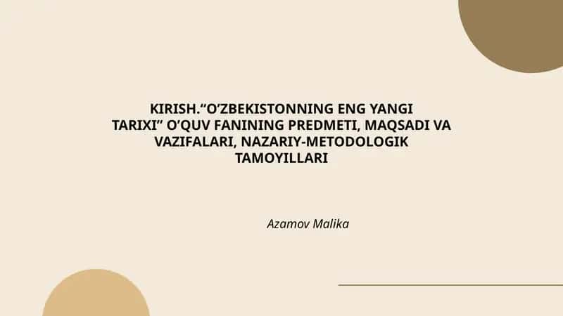 O‘zbekistonning eng yangi tarixi 1
