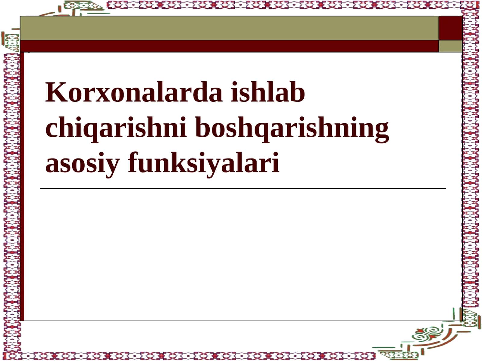 Boshqaruv vazifalari 1