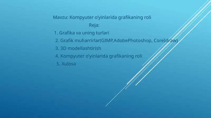 Kompyuter o'yinlarida grafikaning roli 1
