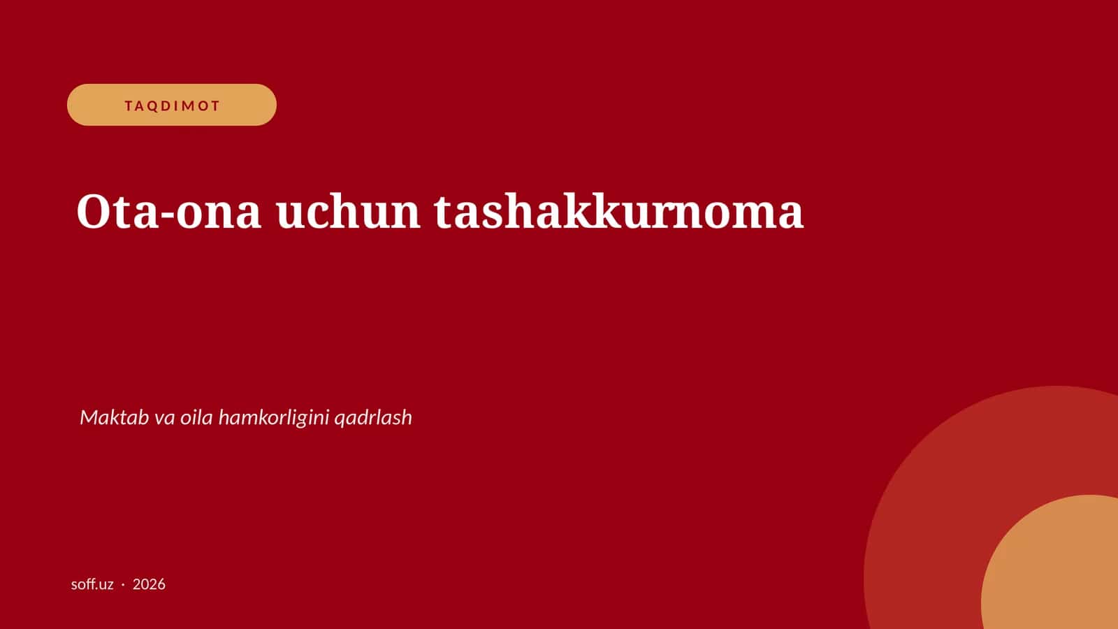 Ota-ona uchun tashakkurnoma 1