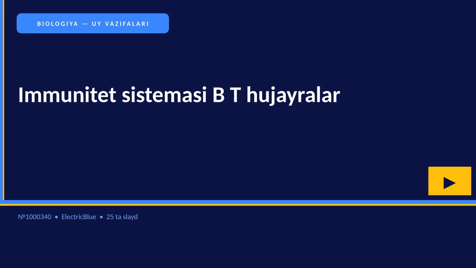 Immunitet sistemasi B T hujayralar 1