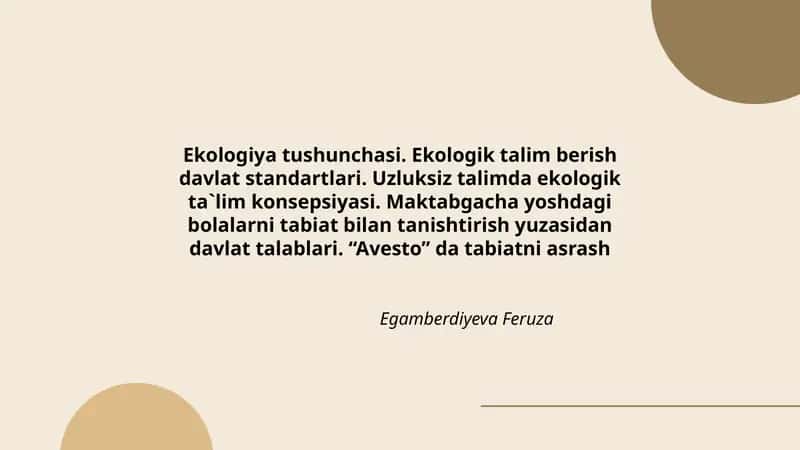 Ekologiya tushunchasi 1