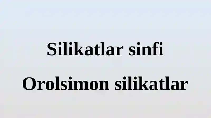Silikatlarsinfi