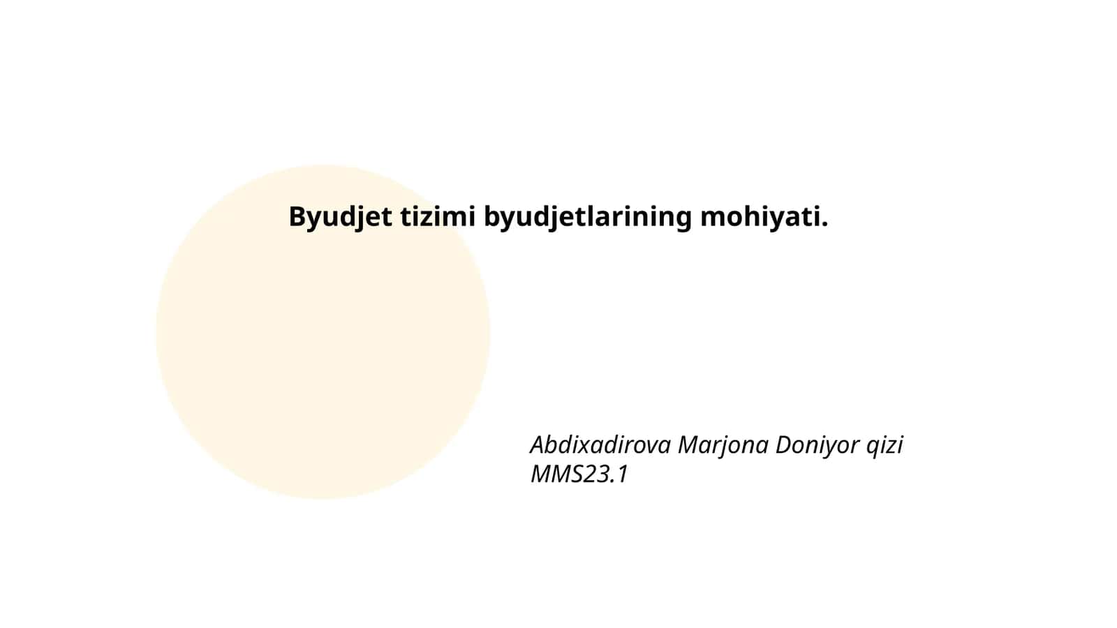 Byudjet tizimi va byudjetlarning taʼrifi hamda mohiyati 1