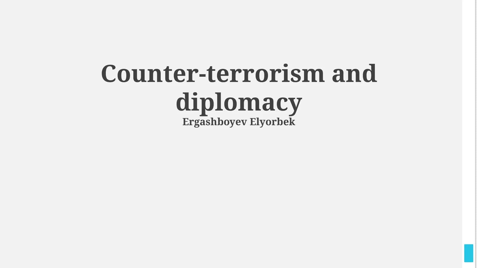 Counter-terrorism and diplomacy 1