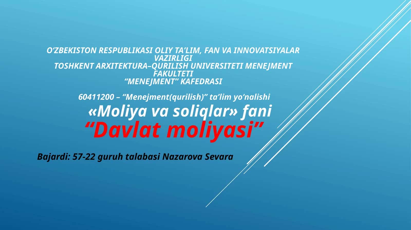 Davlat moliyasi 1