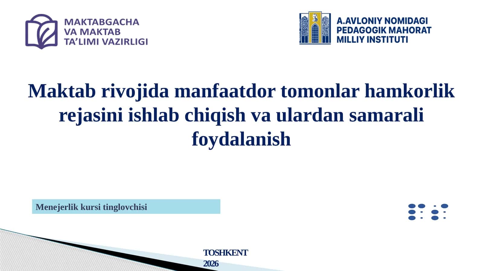 Menejerlik kursi tinglovchisi 1