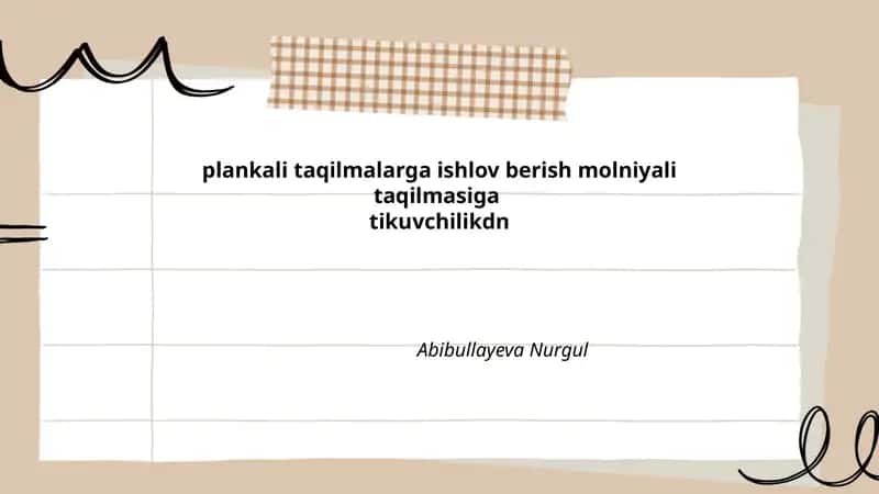 Plankali taqilmalarga ishlov berish molniyali taqilmasi 1