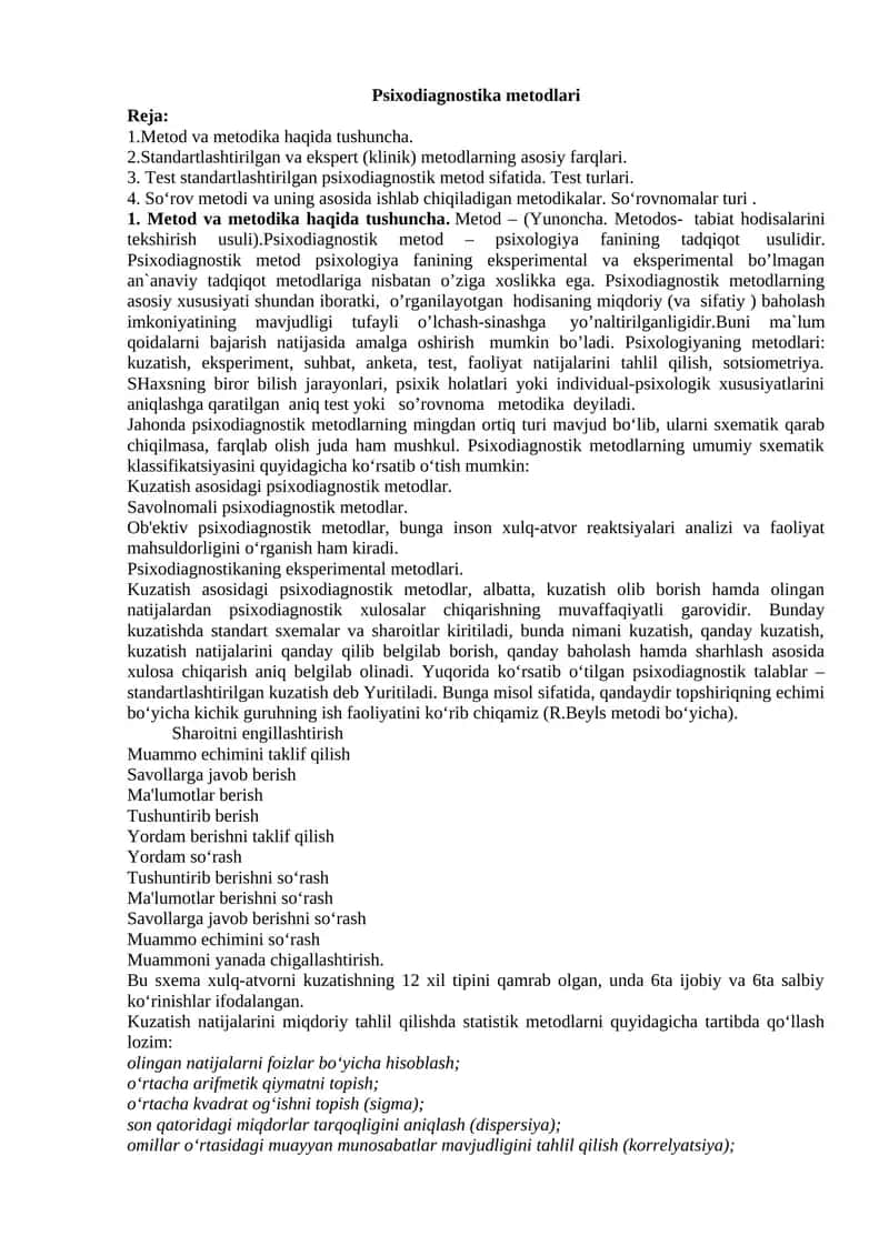Psixodiagnostika metodlari 1