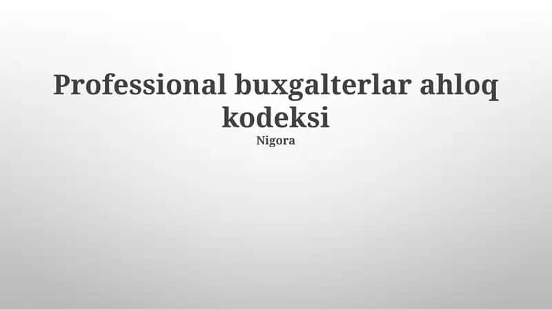 Professional buxgalterlar ahloq kodeksi 1