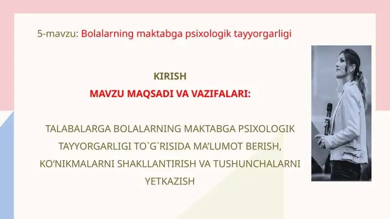 Bolalarning maktabga psixologik tayyorgarligi 1