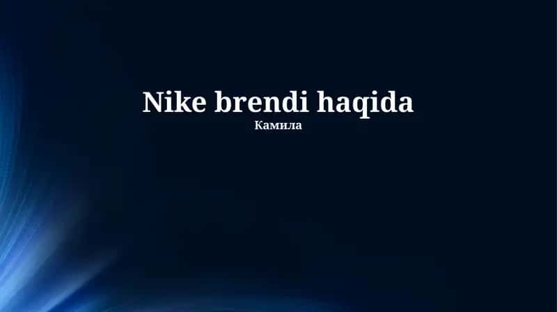 Nike brendi haqida 1
