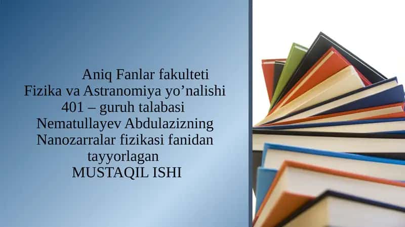 Nanozarralar fizikasi 1