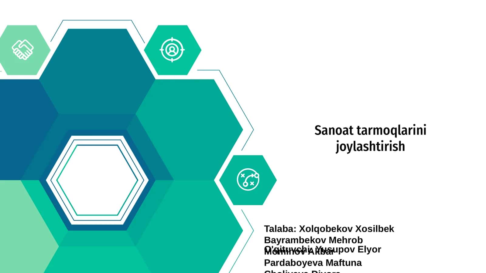 Sanoat tarmoqlarini joylashtirish 1
