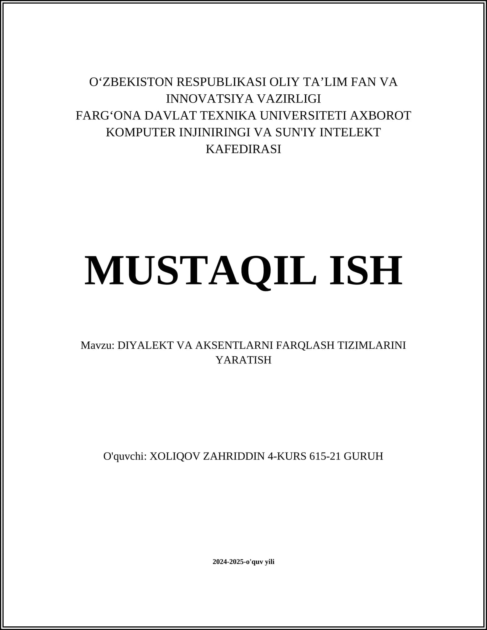 DIYALEKT VA AKSENTLARNI FARQLASH TIZIMLARINI YARATISH 1