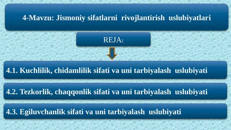 Jismoniy sifatlarni rivojlantirish uslubiyatlari 1