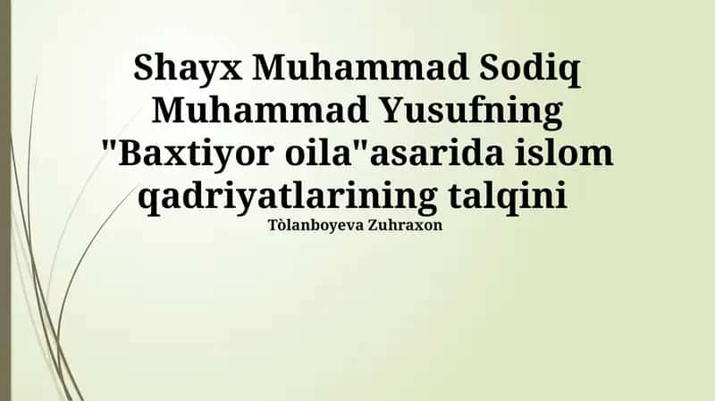 "Baxtiyor oila" 1