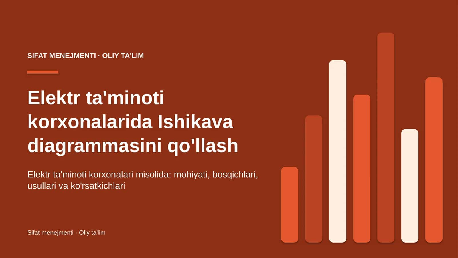 Elektr ta'minoti korxonalarida Ishikava diagrammasini qo'llash 1