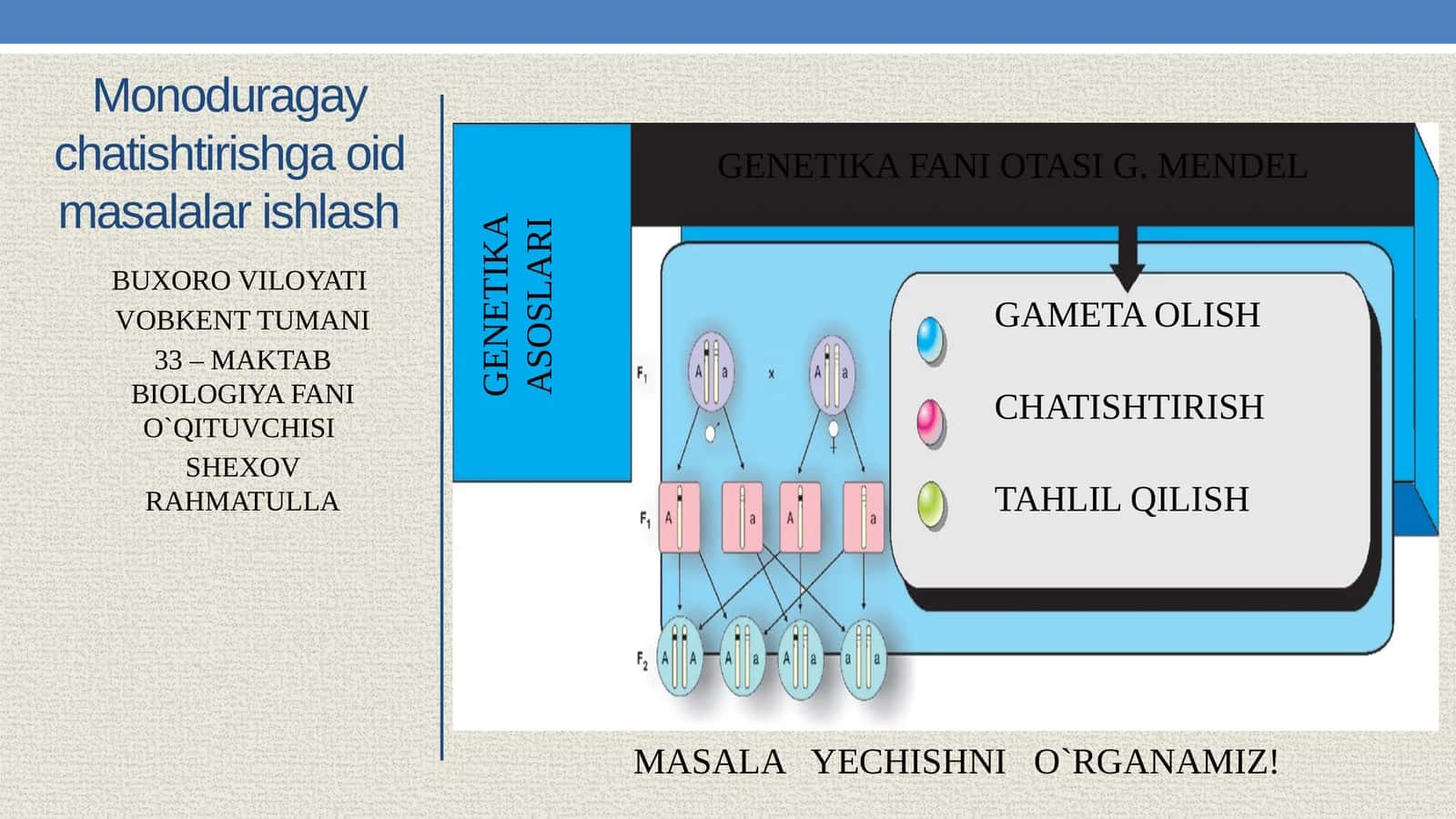 GENETIKADAN MASALA ISHLASH 1