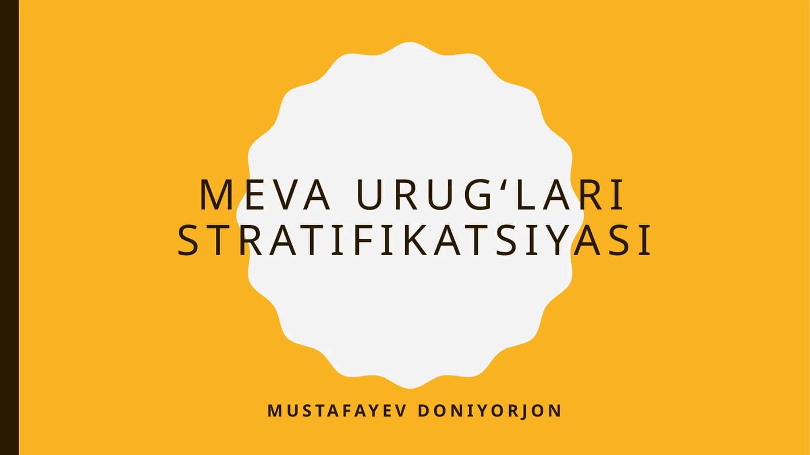 MEVA URUGʻLARI STRATIFIKATSIYASI 1
