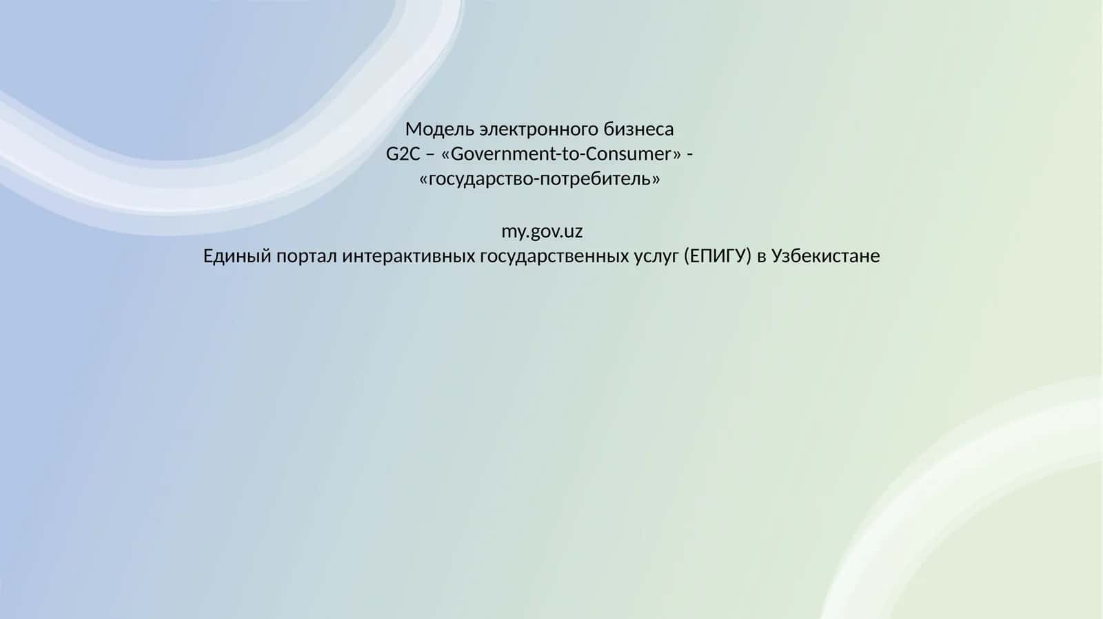 Модель электронного бизнеса 1