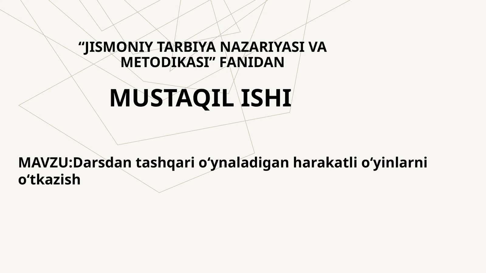 JISMONIY TARBIYA NAZARIYASI VA METODIKASI 1