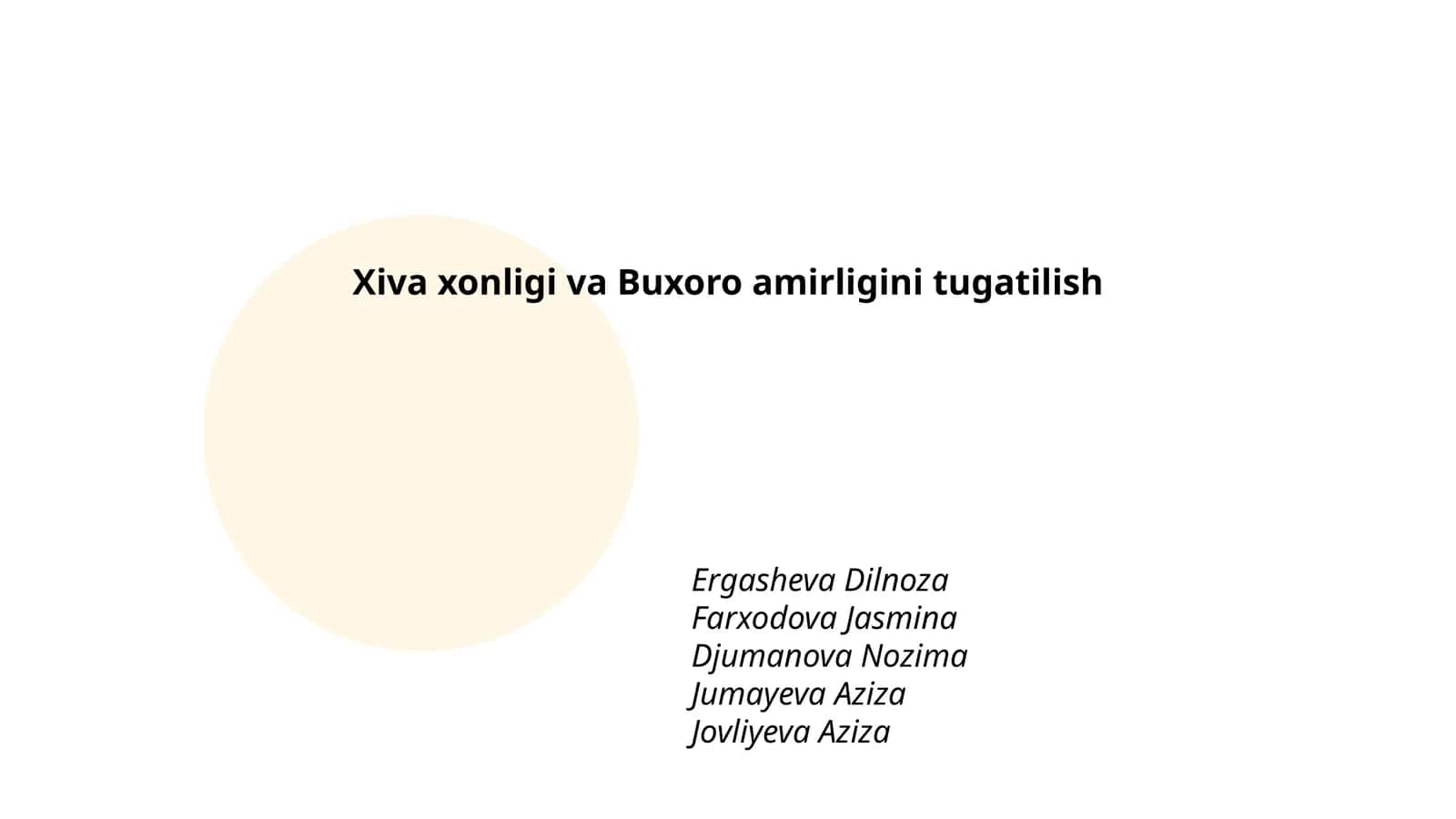 Xiva xonligi va Buxoro amirligini tugatilish 1