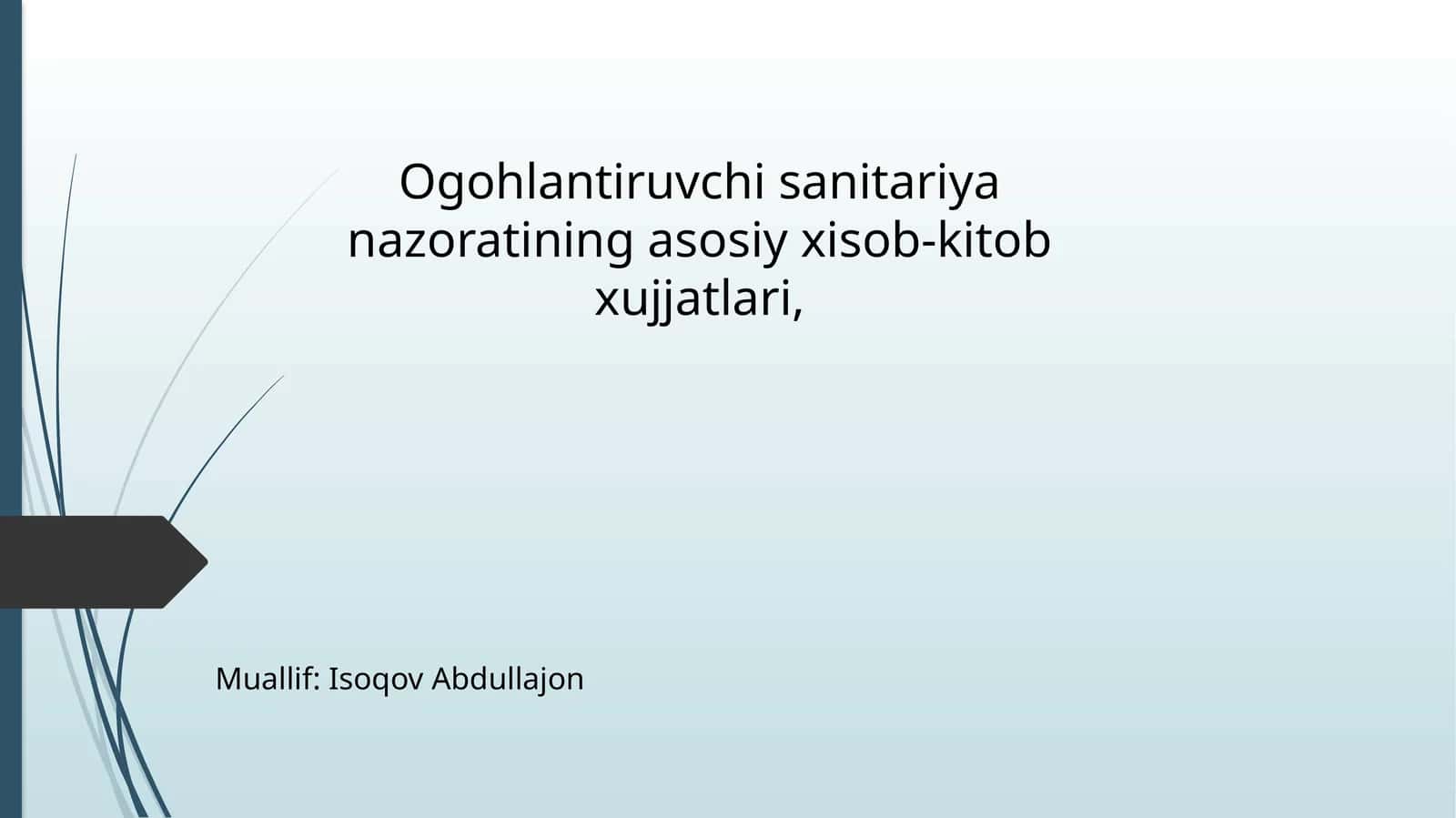 Ogohlantiruvchi Sanitariya Nazorati 1