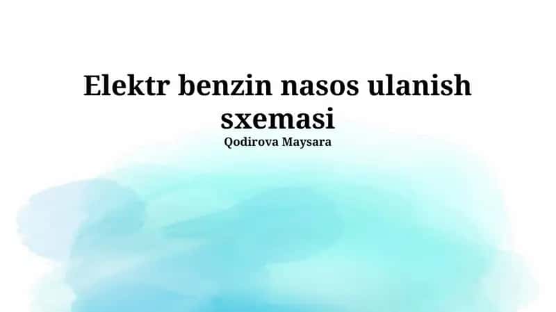 Elektr benzin nasos ulanish sxemasi 1