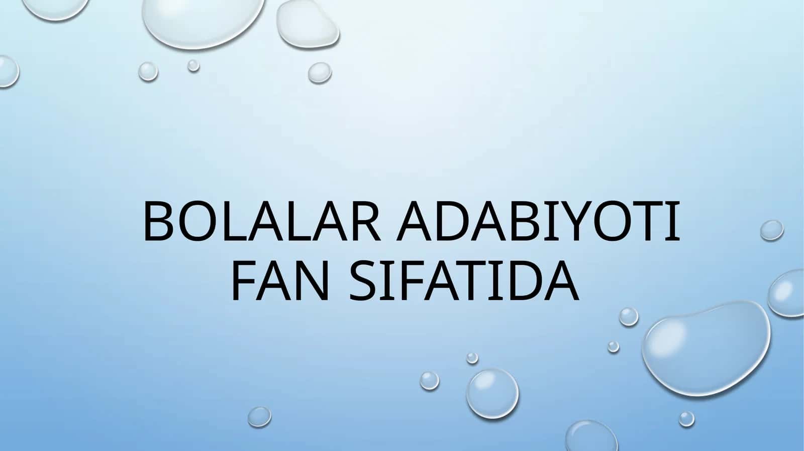 Bolalar adabiyoti fan sifatida 1