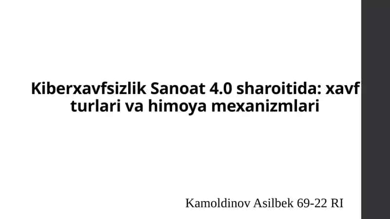 Kiberxavfsizlik sanoat 4.0 sharoitida 1