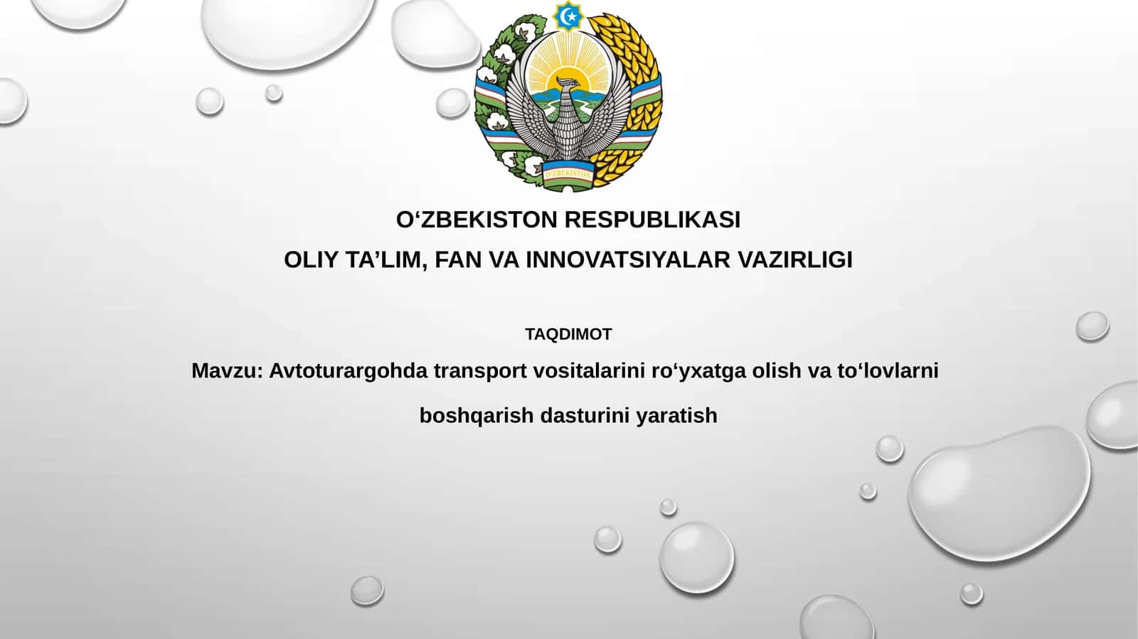Avtoturargoh tizimi boshqarish dasturi 1